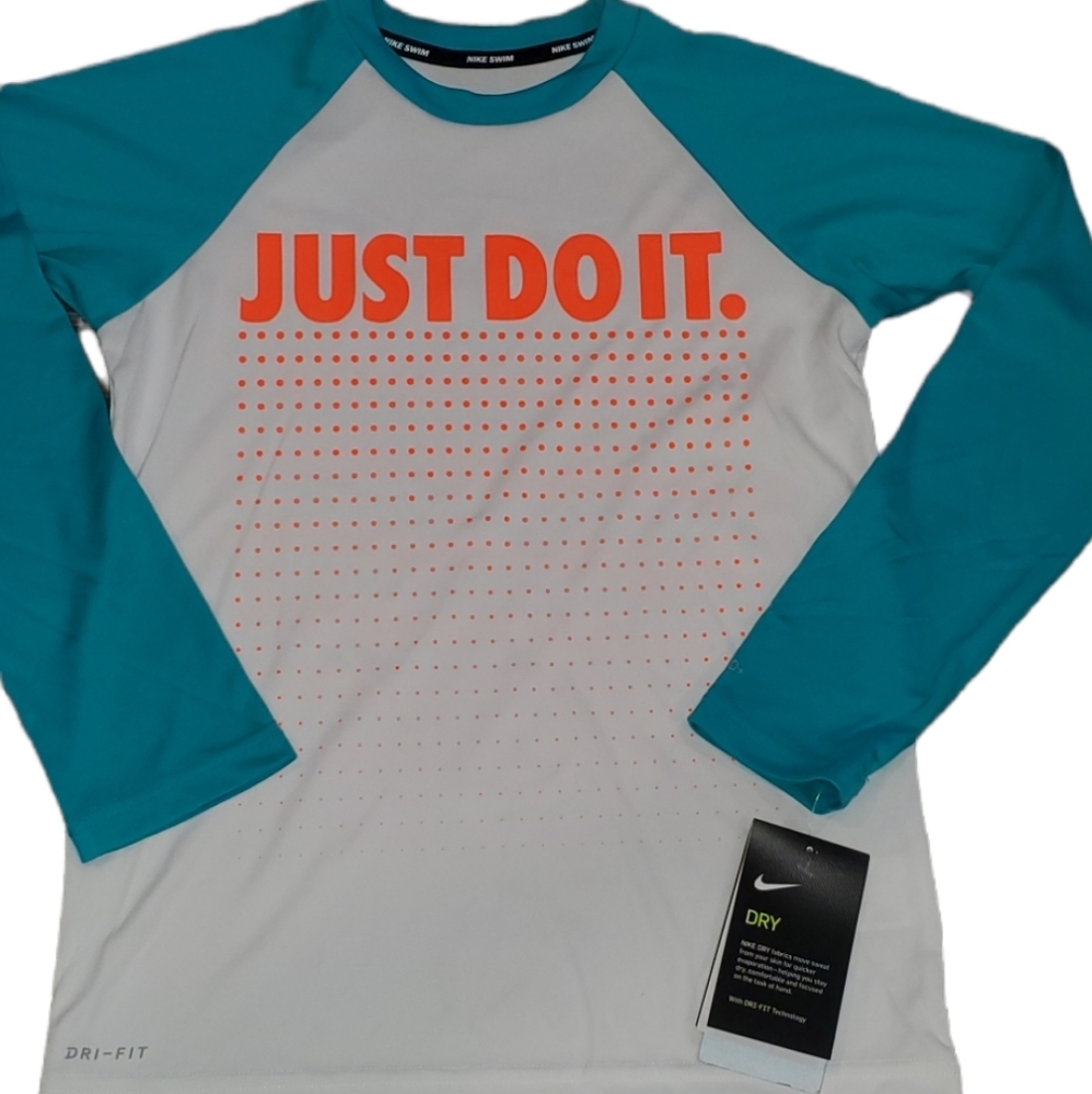 Nike Just Do It Fade LS Hydroguard Swim Shirt Size Medium 10/12